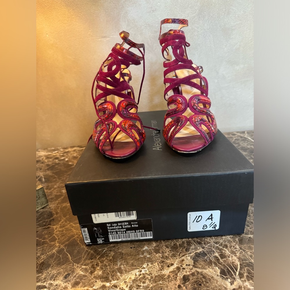 Alexandre Birdman - 100M Snk&Suede Cage Sndl - Grape - Size 8.5